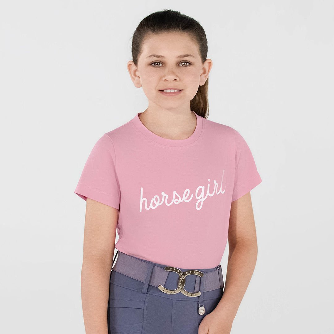Dapplebay Kids Horse Girl Tee - Ballet Pink - Breeches.com - Equiluxe Tack