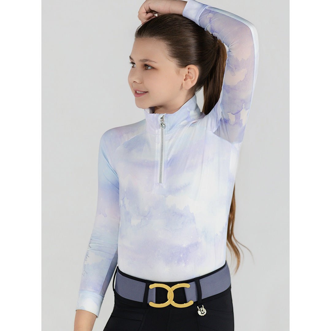 Dapplebay Kids Opalite Skies 1/4 Zip LS Riding Top - Breeches.com - Equiluxe Tack
