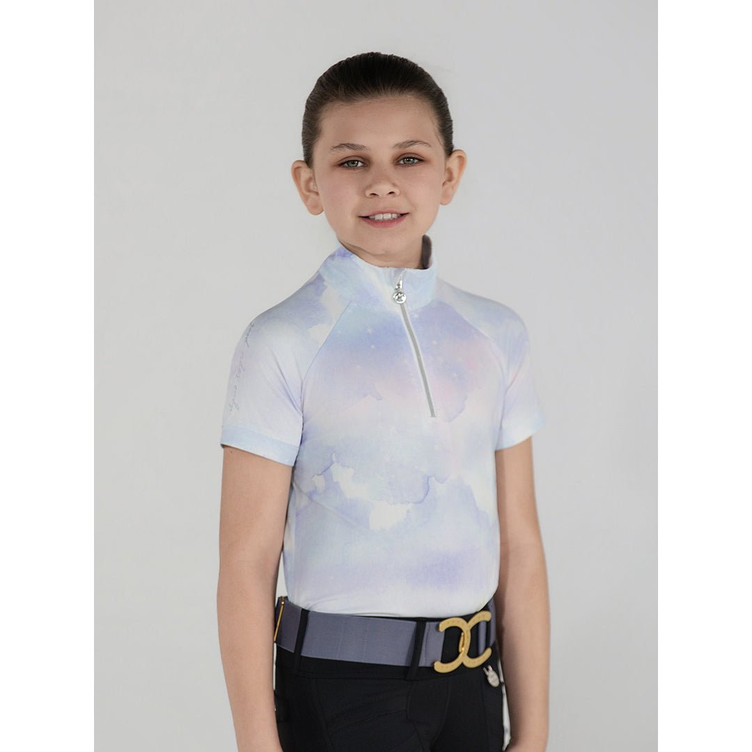 Dapplebay Kids Opalite Skies 1/4 Zip SS Riding Top - Breeches.com - Equiluxe Tack