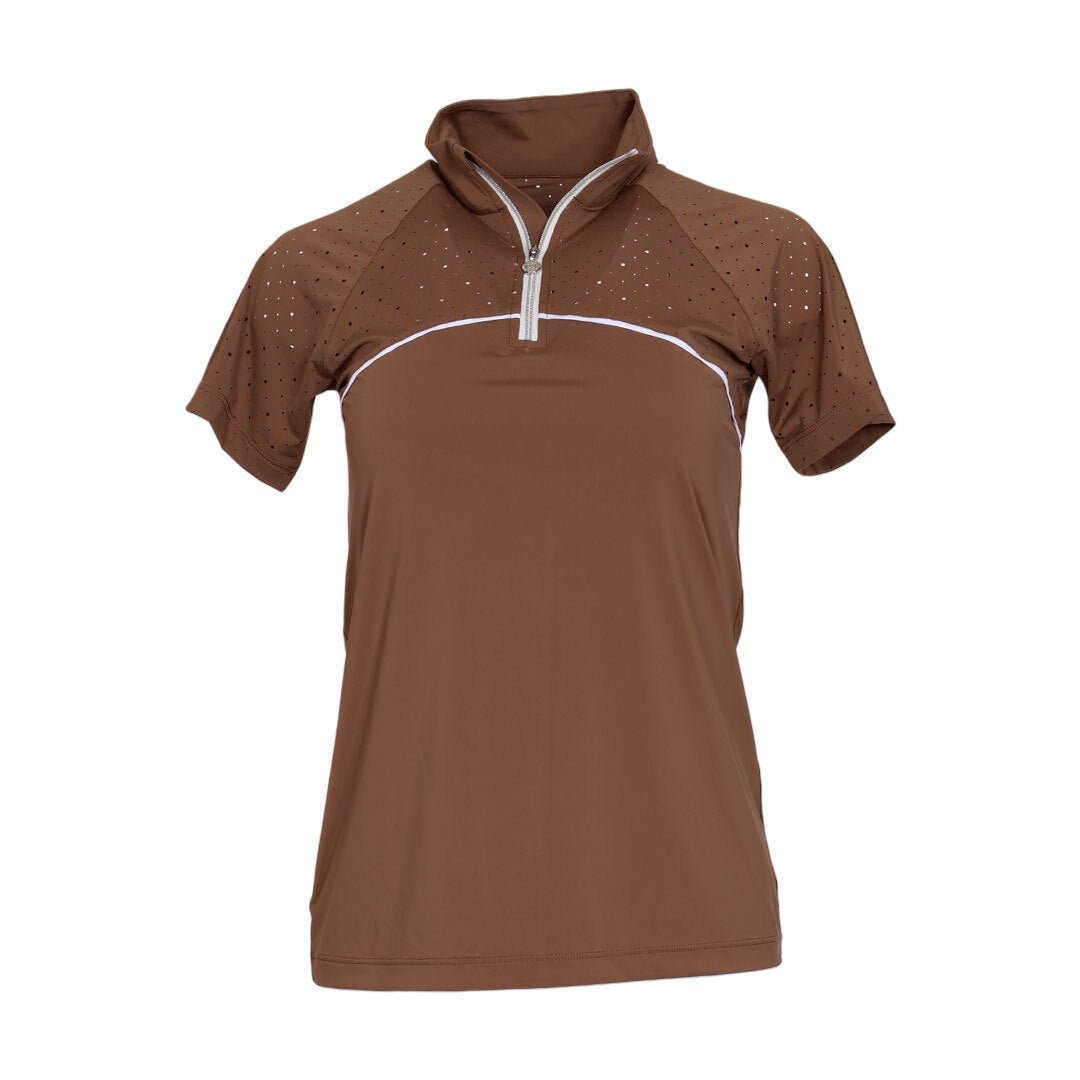 Dapplebay Lady 1/4 Zip Aircut SS Riding Top - Chestnut - Breeches.com - Equiluxe Tack