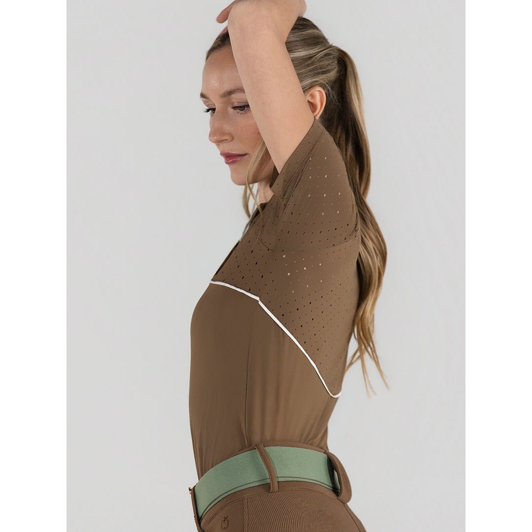 Dapplebay Lady 1/4 Zip Aircut SS Riding Top - Chestnut - Breeches.com - Equiluxe Tack