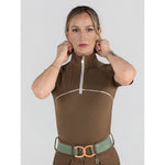 Dapplebay Lady 1/4 Zip Aircut SS Riding Top - Chestnut - Breeches.com - Equiluxe Tack