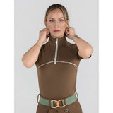 Dapplebay Lady 1/4 Zip Aircut SS Riding Top - Chestnut - Breeches.com - Equiluxe Tack