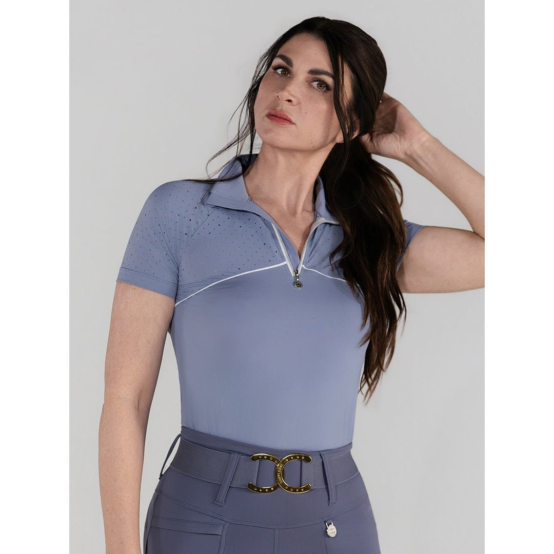Dapplebay Lady 1/4 Zip Aircut SS Riding Top - Moonrise - Breeches.com - Equiluxe Tack