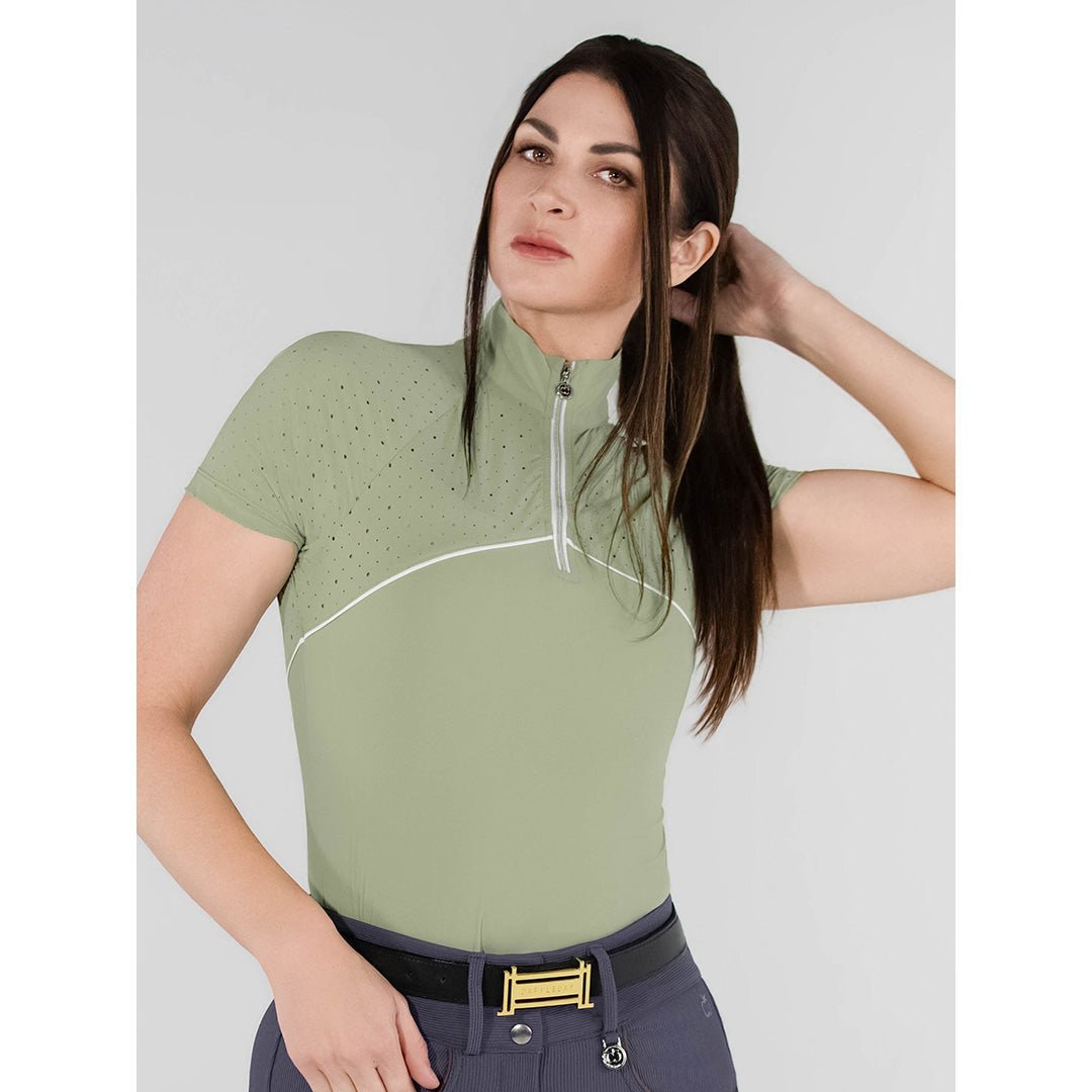 Dapplebay Lady 1/4 Zip Aircut SS Riding Top - Sage - Dapplebay - Equiluxe Tack