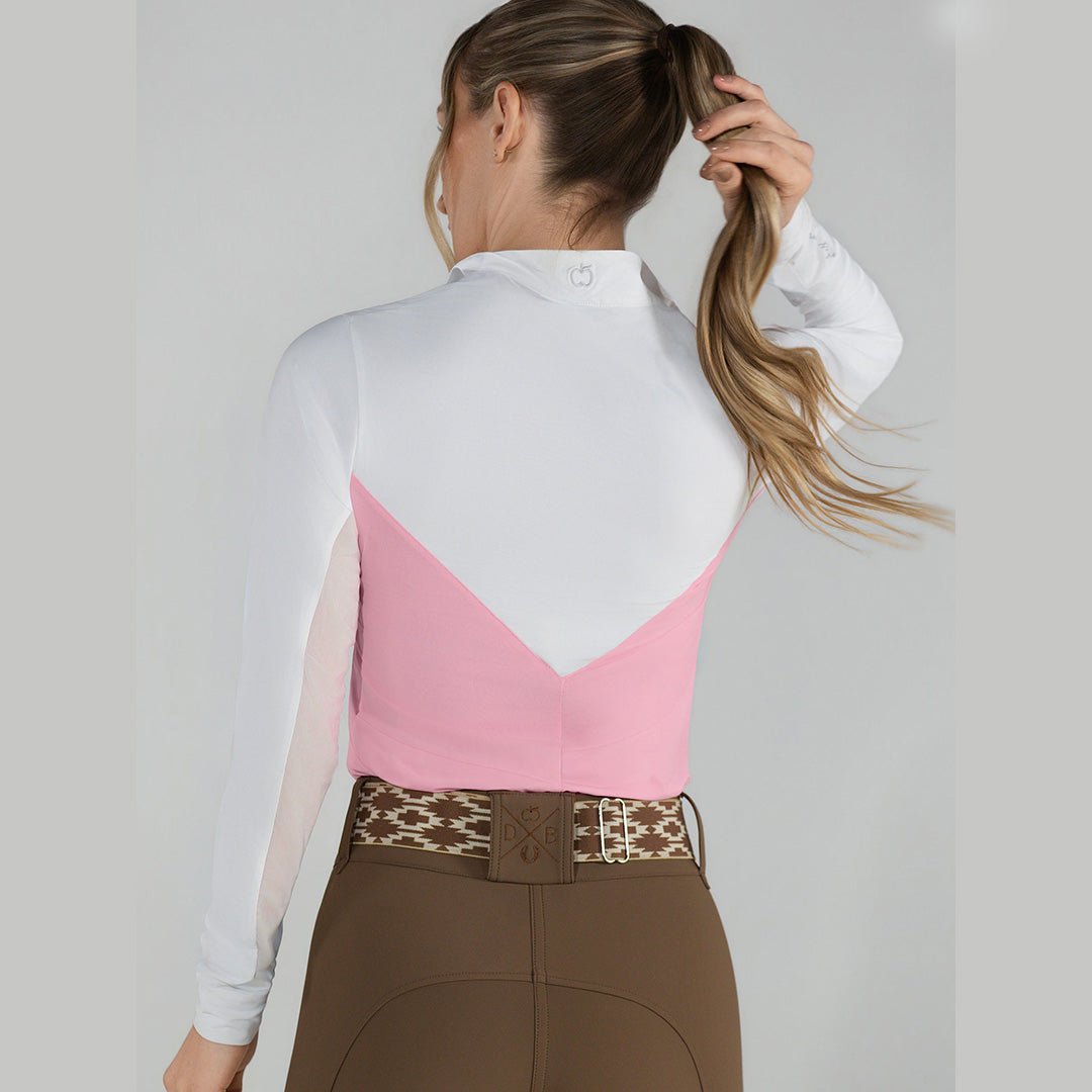 Dapplebay Lady 1/4 Zip LS Show Top - Ballet Pink - Breeches.com - Equiluxe Tack