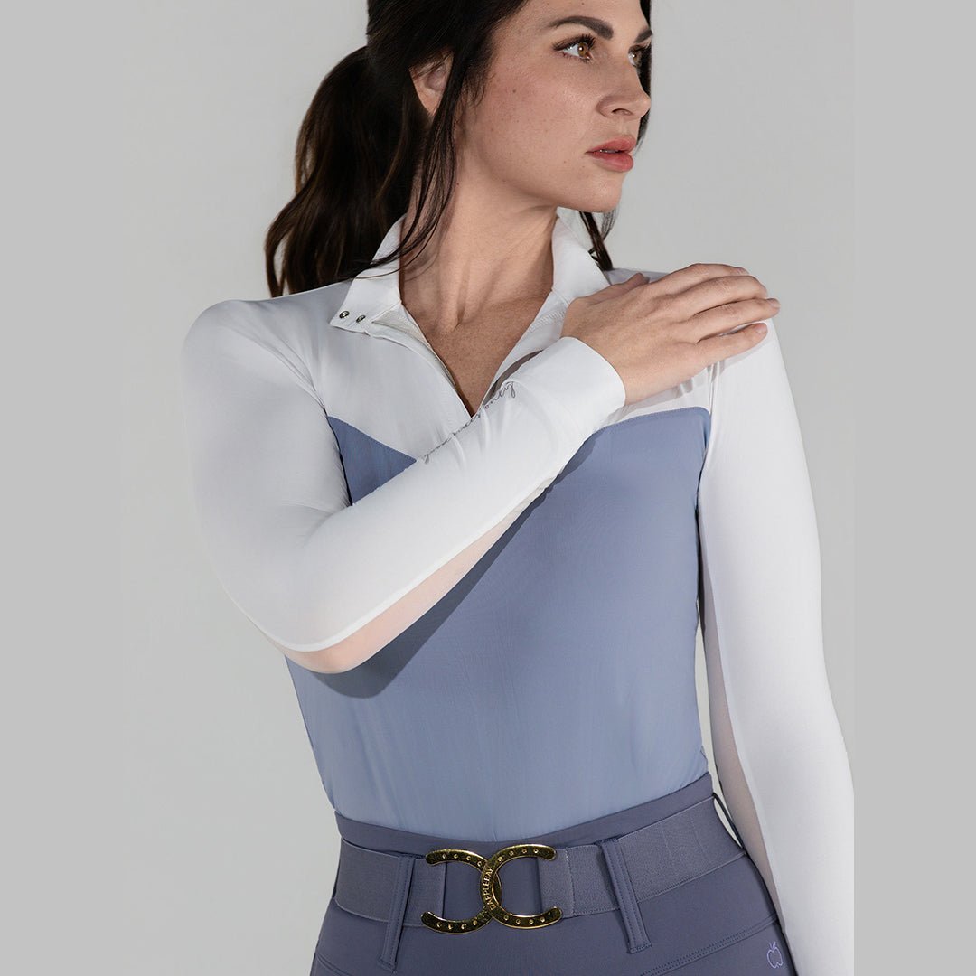 Dapplebay Lady 1/4 Zip LS Show Top - Moonrise - Breeches.com - Equiluxe Tack