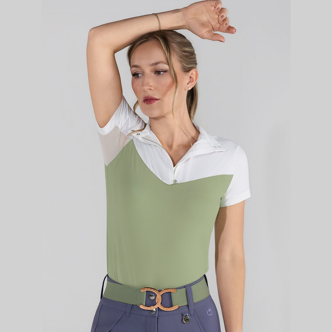 Dapplebay Lady 1/4 Zip SS Show Top - Sage - Breeches.com - Equiluxe Tack