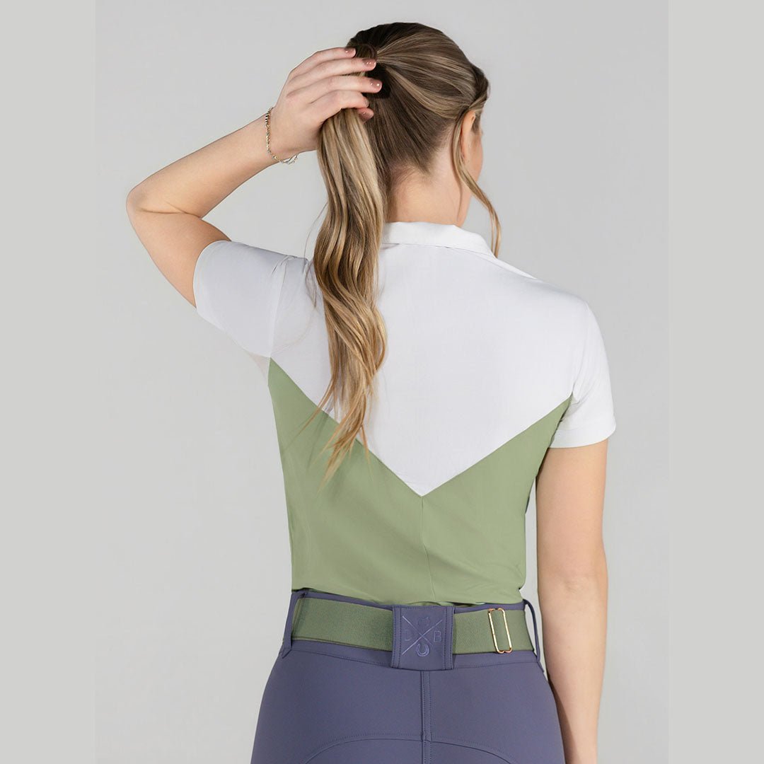 Dapplebay Lady 1/4 Zip SS Show Top - Sage - Breeches.com - Equiluxe Tack