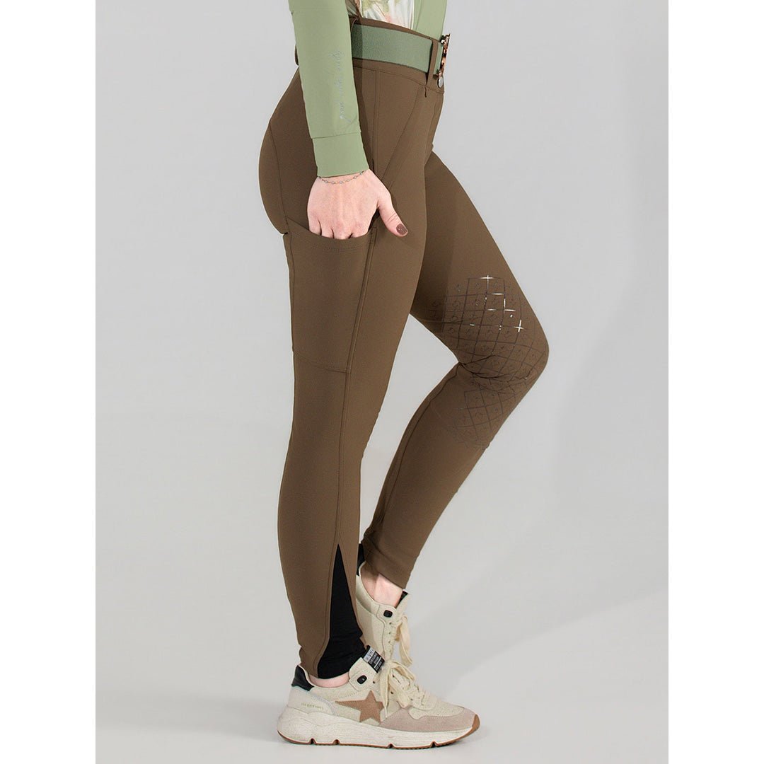 Dapplebay Sport Silicone Knee Patch Breeches - Chestnut - Dapplebay - Equiluxe Tack
