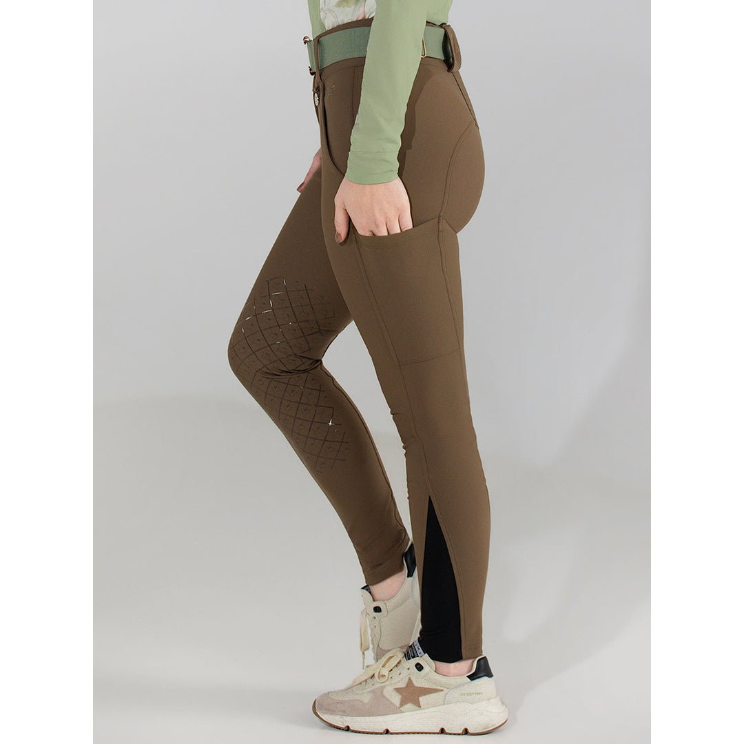 Dapplebay Sport Silicone Knee Patch Breeches - Chestnut - Dapplebay - Equiluxe Tack