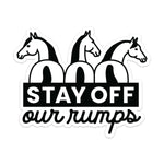 Dapplebay Stay Off Our Rumps! - Horse Trailer Decal - Dapplebay - Equiluxe Tack