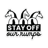 Dapplebay Stay Off Our Rumps! - Horse Trailer Decal - Dapplebay - Equiluxe Tack