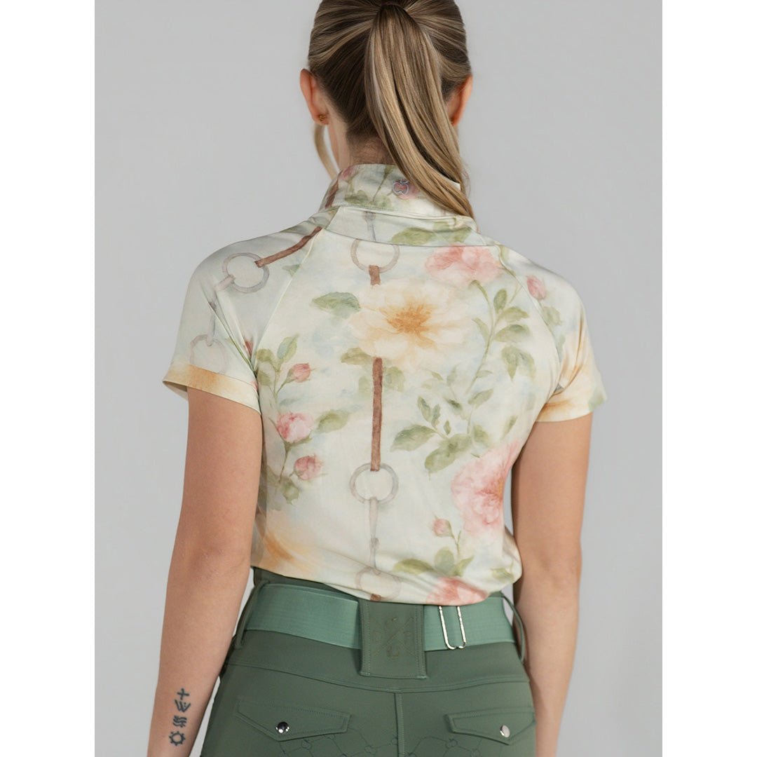 Dapplebay Vintage Floral 1/4 Zip SS Riding Top - Breeches.com - Equiluxe Tack
