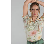 Dapplebay Vintage Floral 1/4 Zip SS Riding Top - Breeches.com - Equiluxe Tack