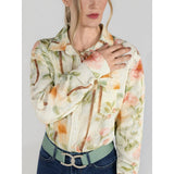Dapplebay Vintage Floral Breezy Button Up Top - Tan - Breeches.com - Equiluxe Tack