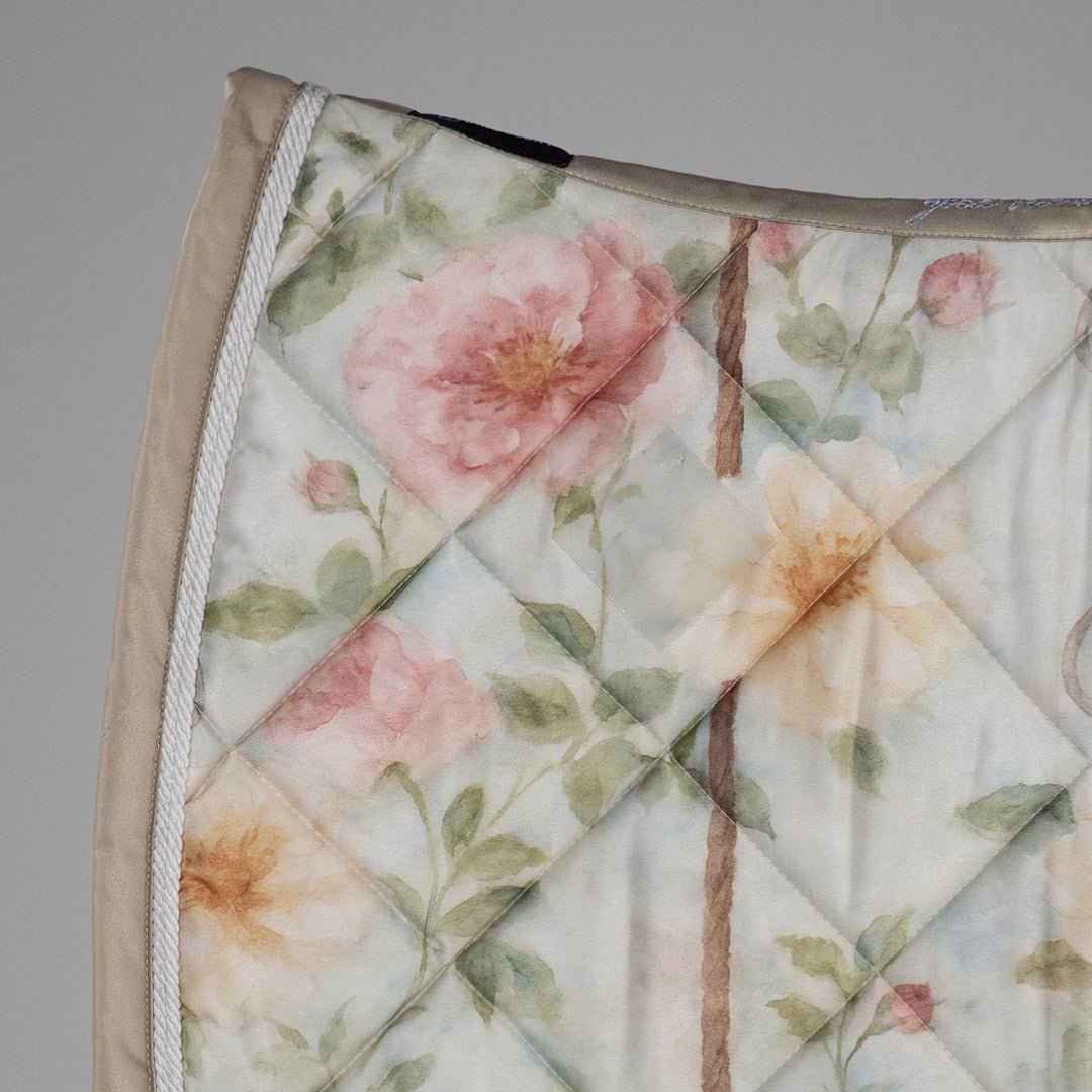 Dapplebay Vintage Floral Dressage Saddle Pad - Breeches.com - Equiluxe Tack