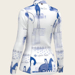 Daydreaming Horses in Blue Quarter Zip Sun Shirt - Espoir Equestrian - Equiluxe Tack