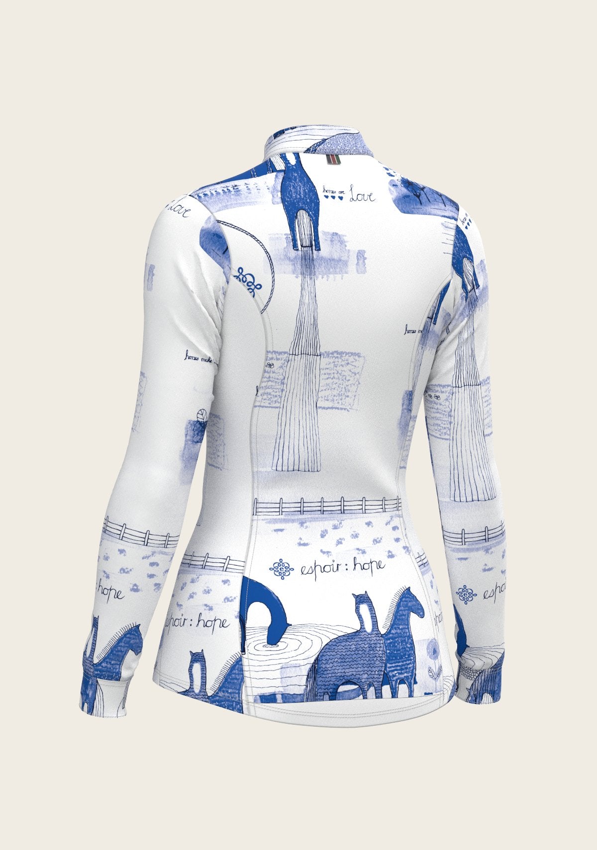 Daydreaming Horses in Blue Quarter Zip Sun Shirt - Espoir Equestrian - Equiluxe Tack