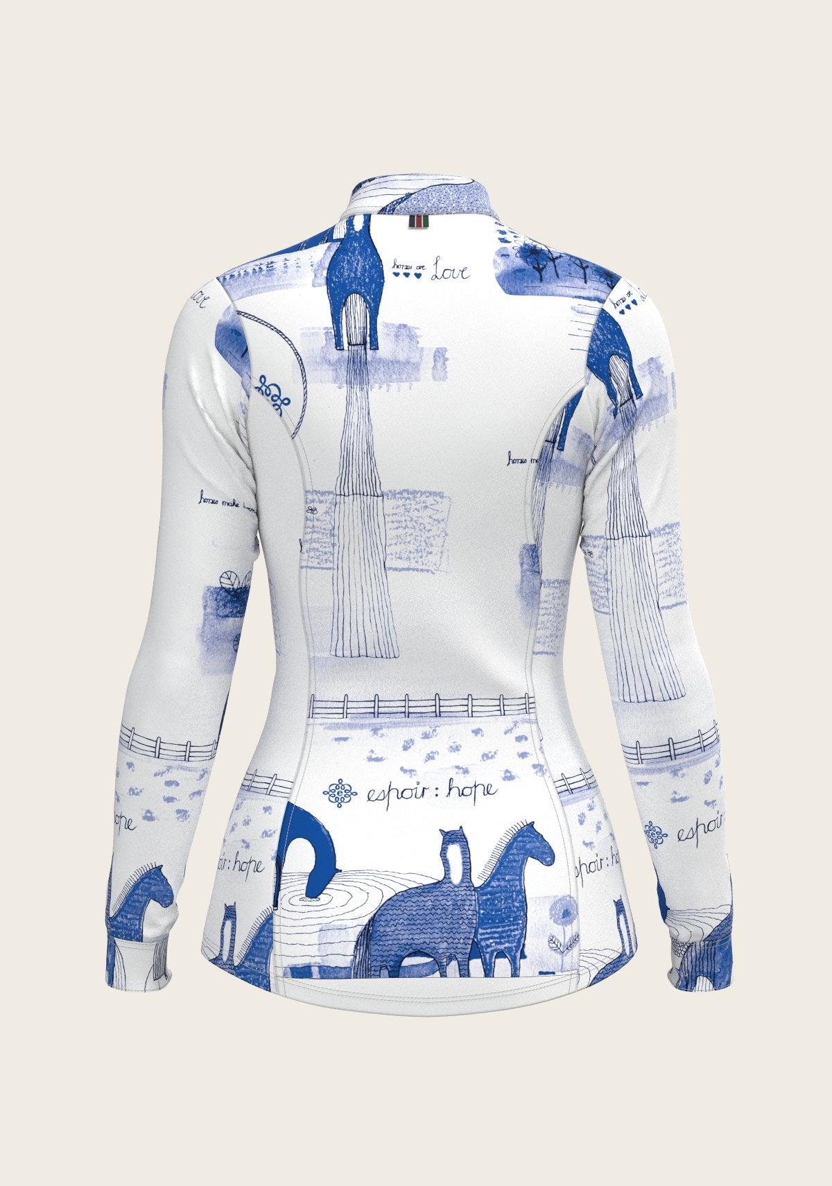 Daydreaming Horses in Blue Quarter Zip Sun Shirt - Espoir Equestrian - Equiluxe Tack