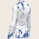 Daydreaming Horses in Blue Quarter Zip Sun Shirt - Espoir Equestrian - Equiluxe Tack