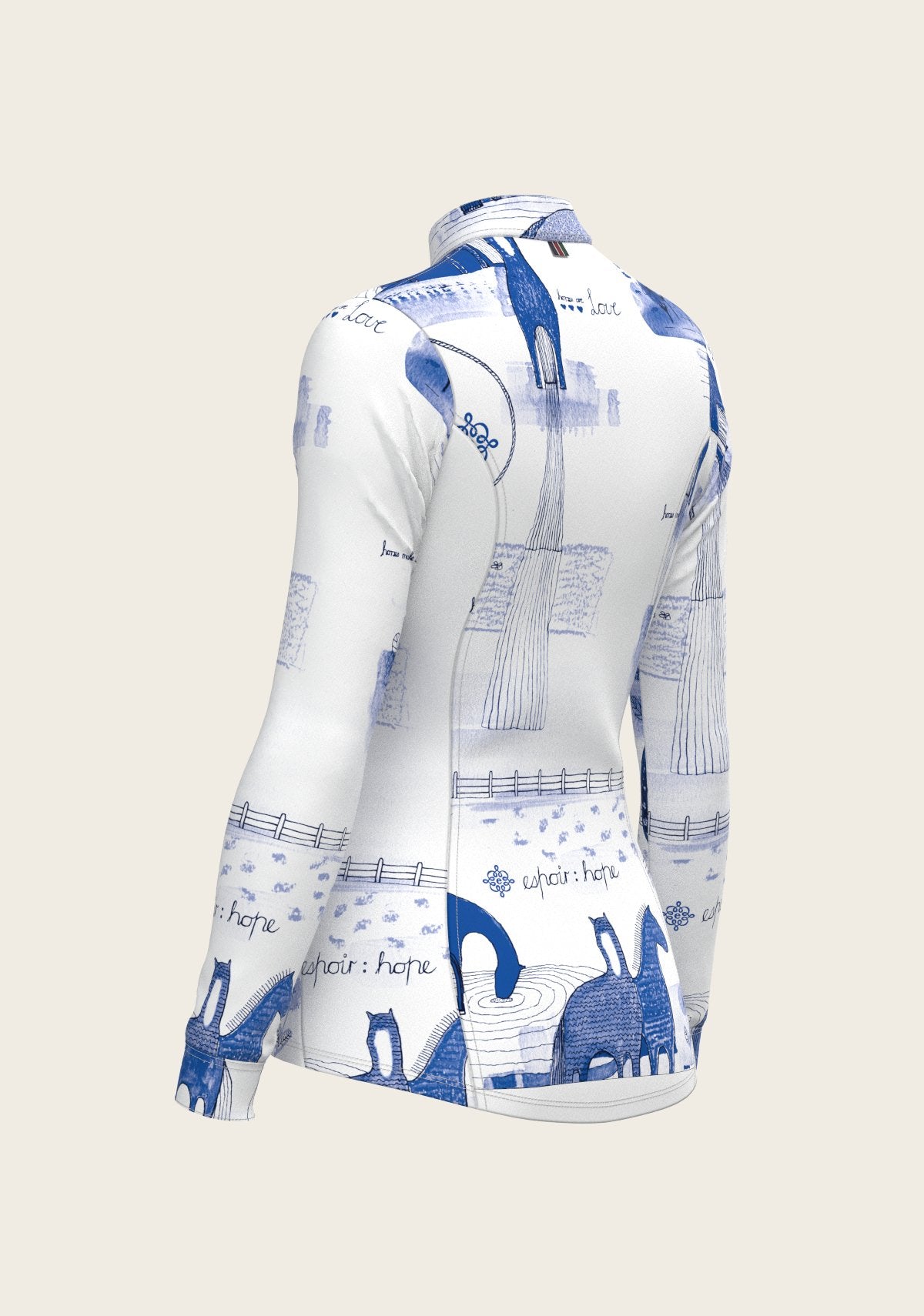 Daydreaming Horses in Blue Quarter Zip Sun Shirt - Espoir Equestrian - Equiluxe Tack