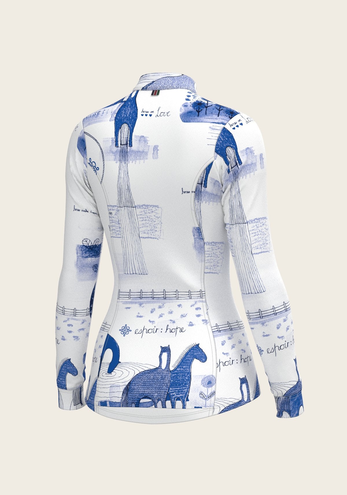 Daydreaming Horses in Blue Quarter Zip Sun Shirt - Espoir Equestrian - Equiluxe Tack