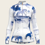 Daydreaming Horses in Blue Quarter Zip Sun Shirt - Espoir Equestrian - Equiluxe Tack