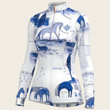 Daydreaming Horses in Blue Quarter Zip Sun Shirt - Espoir Equestrian - Equiluxe Tack