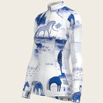 Daydreaming Horses in Blue Quarter Zip Sun Shirt - Espoir Equestrian - Equiluxe Tack