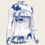 Daydreaming Horses in Blue Quarter Zip Sun Shirt - Espoir Equestrian - Equiluxe Tack