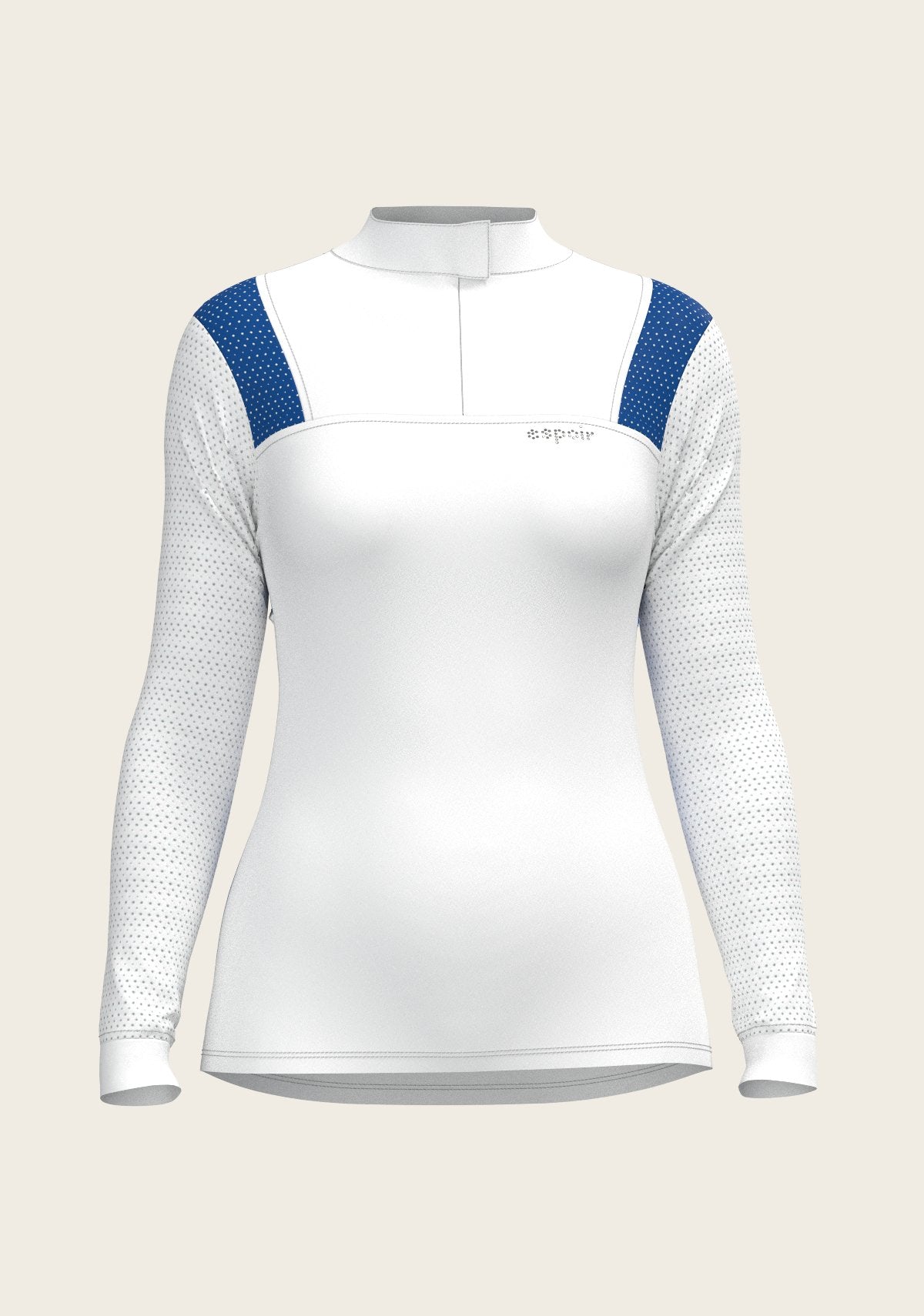 Daydreaming Horses in Blue Slim Fit Long Sleeve Show Shirt - Espoir Equestrian - Equiluxe Tack