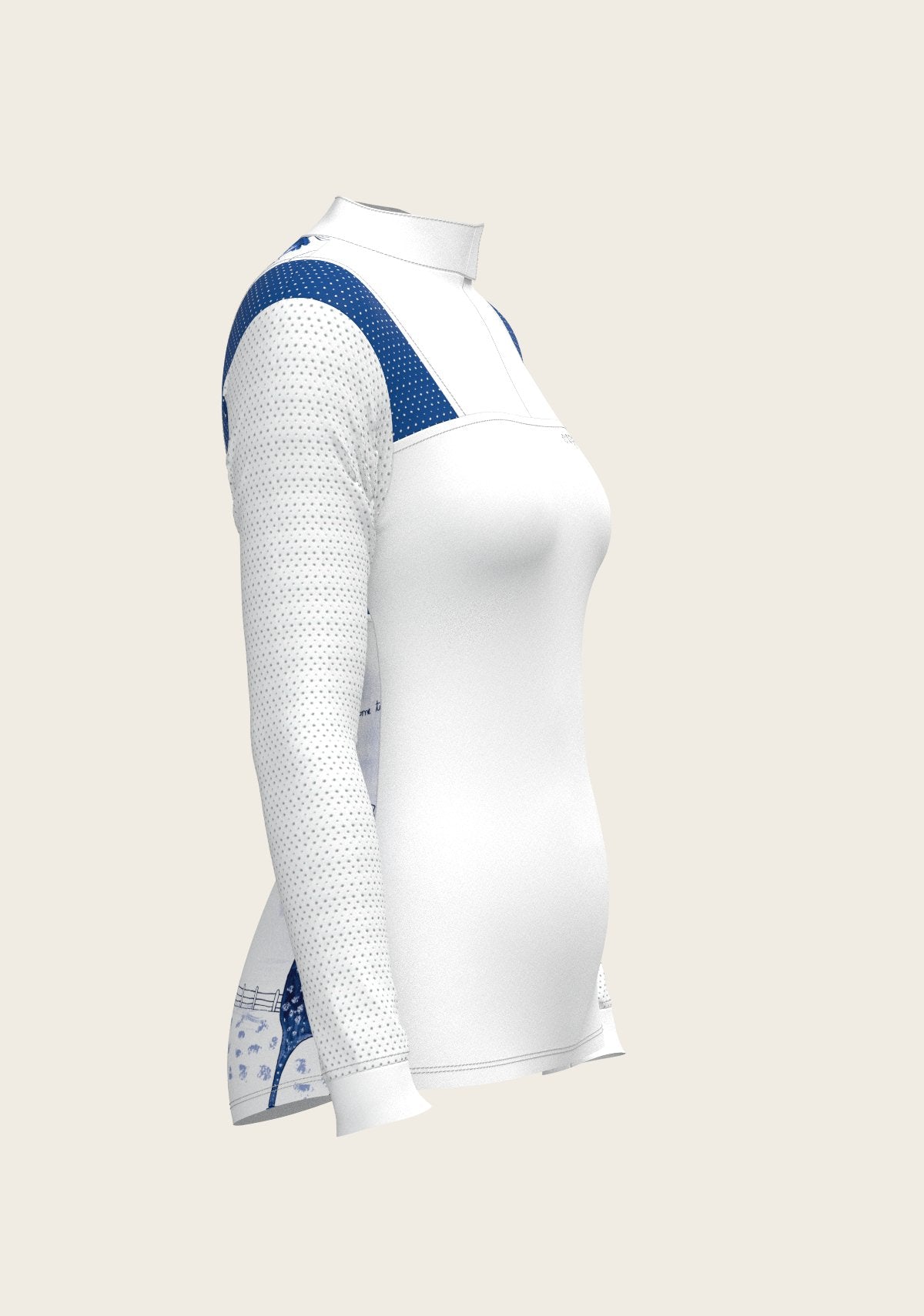 Daydreaming Horses in Blue Slim Fit Long Sleeve Show Shirt - Espoir Equestrian - Equiluxe Tack