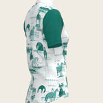 Daydreaming Horses in Green Short Pleated Short Sleeve Show Shirt - Espoir Equestrian - Equiluxe Tack