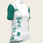 Daydreaming Horses in Green Short Pleated Short Sleeve Show Shirt - Espoir Equestrian - Equiluxe Tack