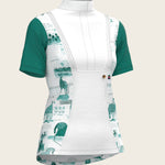 Daydreaming Horses in Green Short Pleated Short Sleeve Show Shirt - Espoir Equestrian - Equiluxe Tack