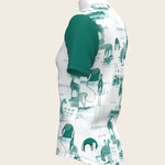 Daydreaming Horses in Green Short Pleated Short Sleeve Show Shirt - Espoir Equestrian - Equiluxe Tack