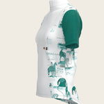 Daydreaming Horses in Green Short Pleated Short Sleeve Show Shirt - Espoir Equestrian - Equiluxe Tack