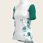 Daydreaming Horses in Green Short Pleated Short Sleeve Show Shirt - Espoir Equestrian - Equiluxe Tack