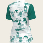 Daydreaming Horses in Green Short Pleated Short Sleeve Show Shirt - Espoir Equestrian - Equiluxe Tack