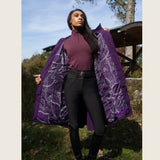 Deep Purple Duck Down Riding Coat with velvet collar - Dressage Queen Dream - Equiluxe Tack