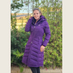 Deep Purple Duck Down Riding Coat with velvet collar - Dressage Queen Dream - Equiluxe Tack