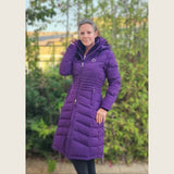 Deep Purple Duck Down Riding Coat with velvet collar - Dressage Queen Dream - Equiluxe Tack