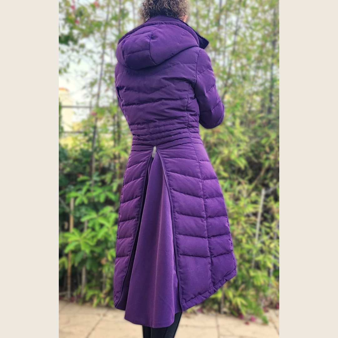 Deep Purple Duck Down Riding Coat with velvet collar - Dressage Queen Dream - Equiluxe Tack