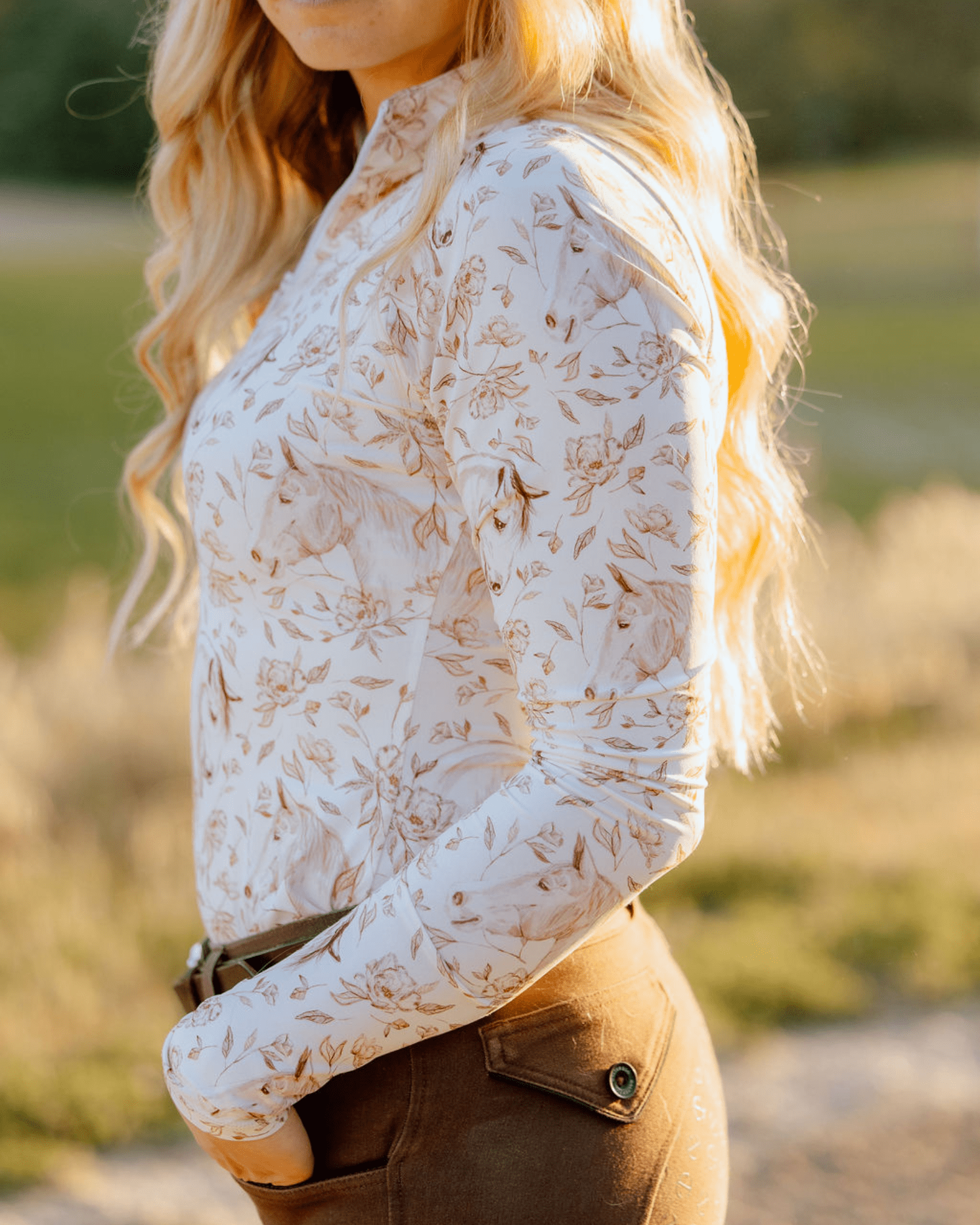 Deinhardt Designs Connection Collection SEPIA Long Sleeve Signature Sunshirt - Equiluxe Tack