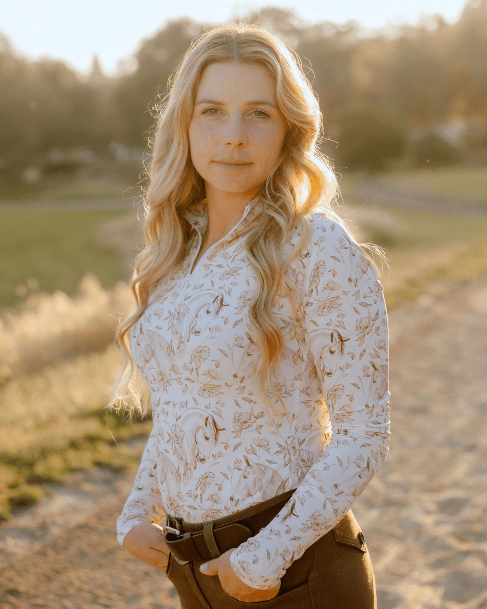 Deinhardt Designs Connection Collection SEPIA Long Sleeve Signature Sunshirt - Equiluxe Tack