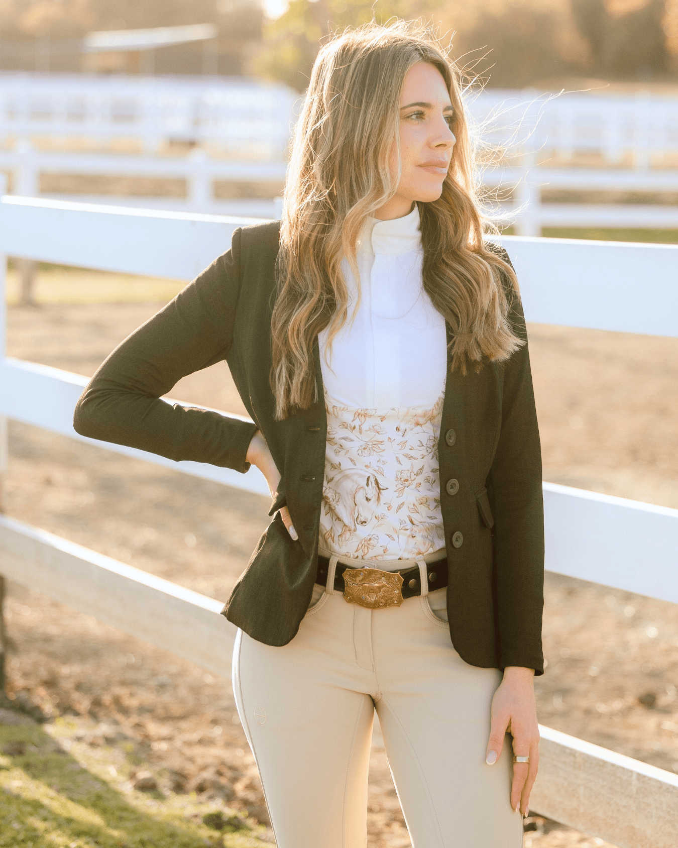 Deinhardt Designs Long Sleeve Capriole Competition Shirt - SEPIA - Equiluxe Tack