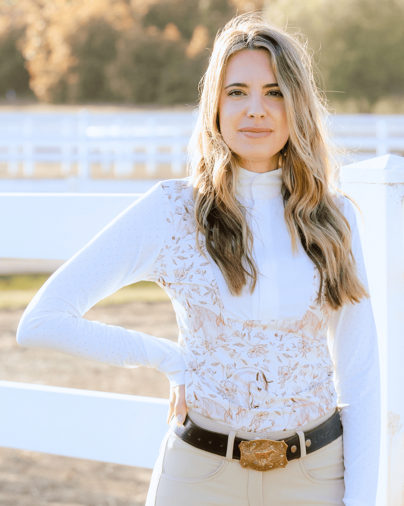 Deinhardt Designs Long Sleeve Capriole Competition Shirt - SEPIA - Equiluxe Tack