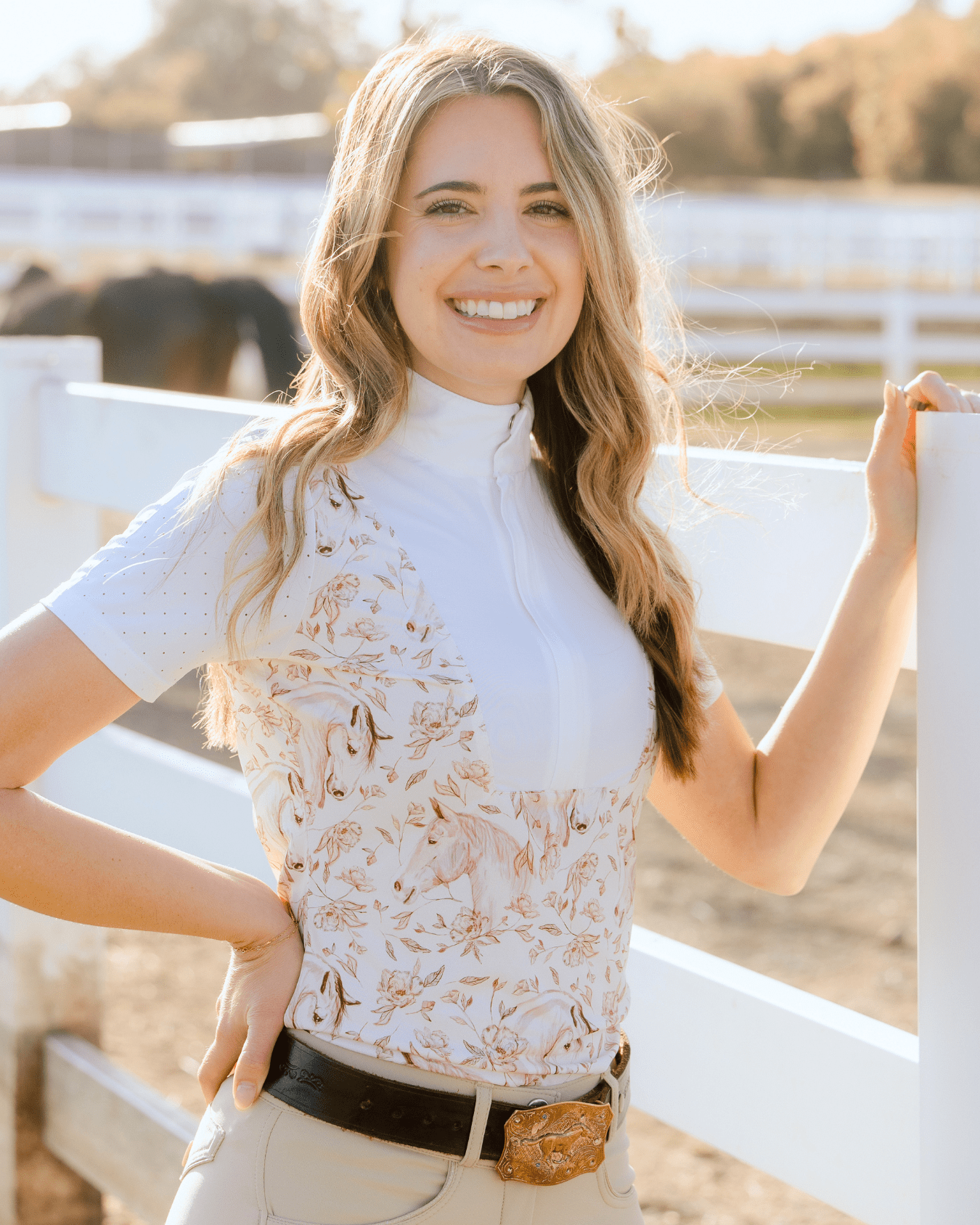 Deinhardt Designs Short Sleeve Capriole Competition Shirt - SEPIA - Equiluxe Tack