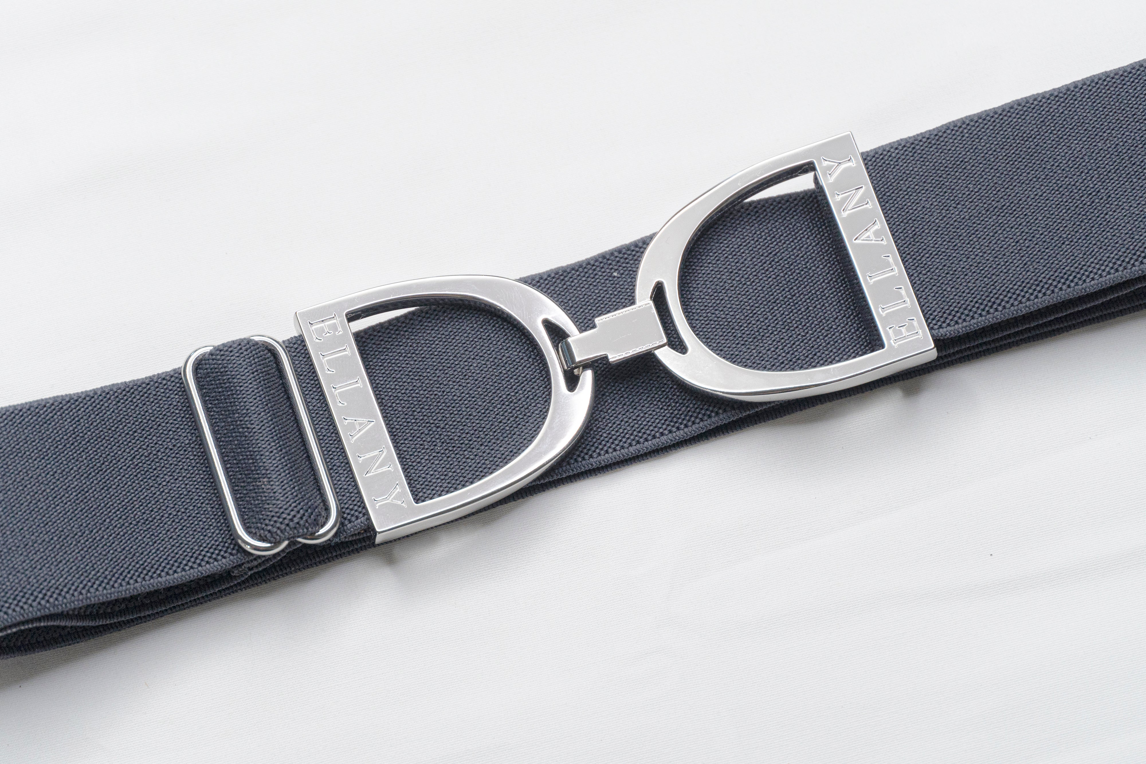 Denim - 1.5" Silver Stirrup Elastic Belt - Ellany Equestrian - Equiluxe Tack